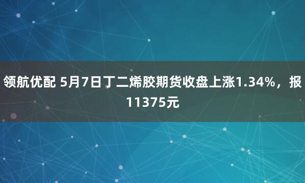 领航优配 5月7日丁二烯胶期货收盘上涨1.34%，报11375元