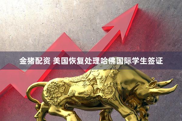 金猪配资 美国恢复处理哈佛国际学生签证