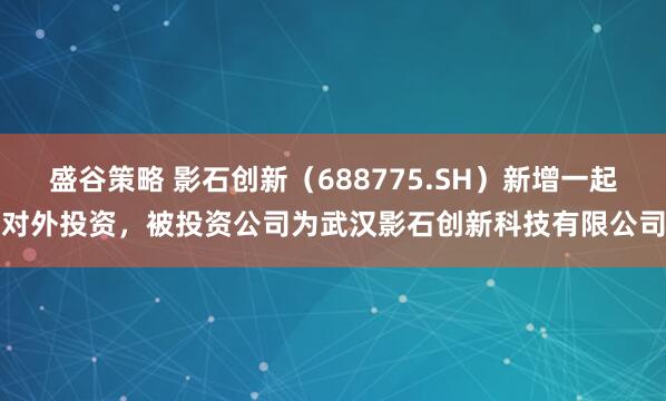盛谷策略 影石创新（688775.SH）新增一起对外投资，被投资公司为武汉影石创新科技有限公司